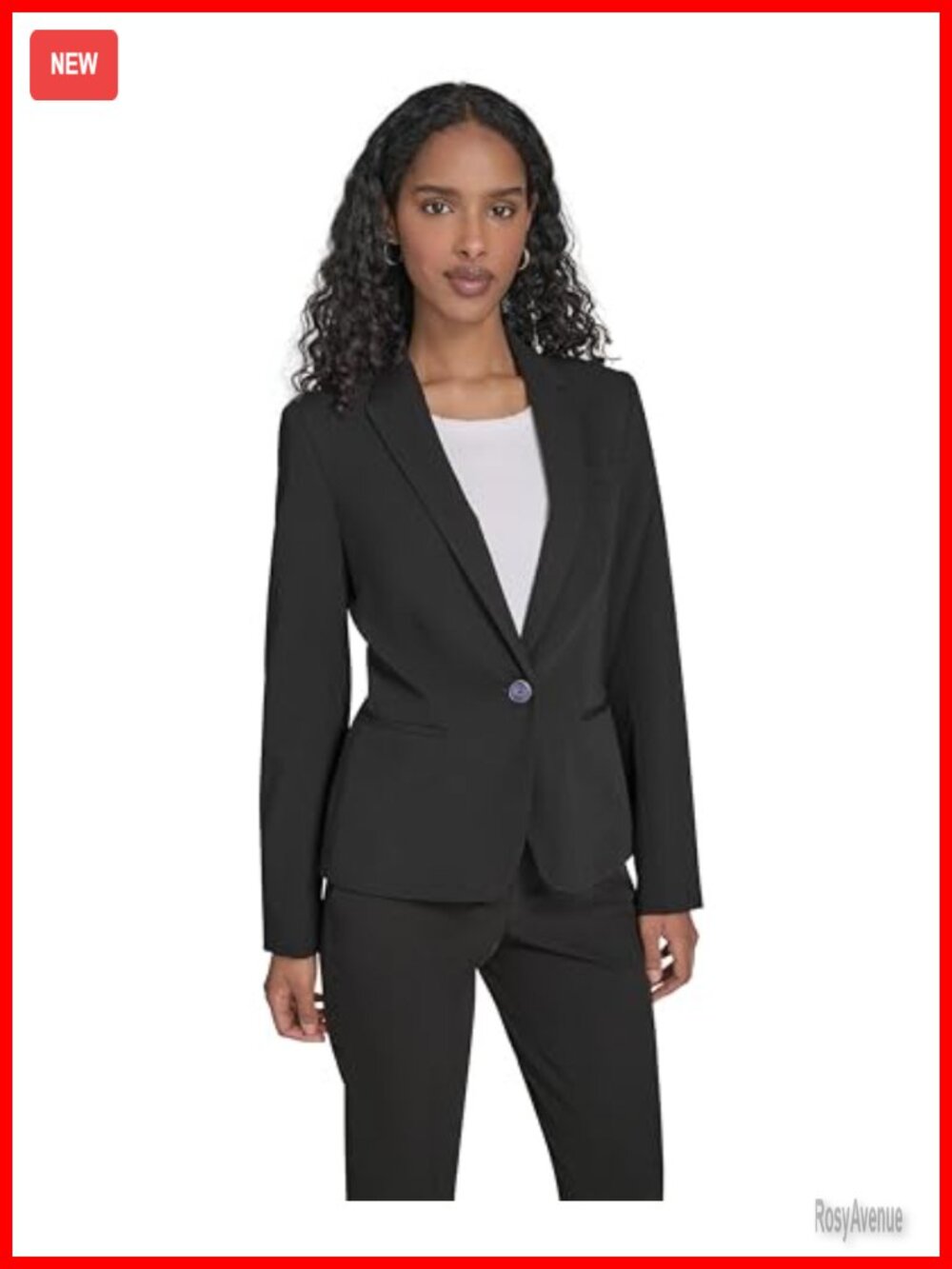 Single Button Business Blazer Tailored Notch Lapel Workwear
